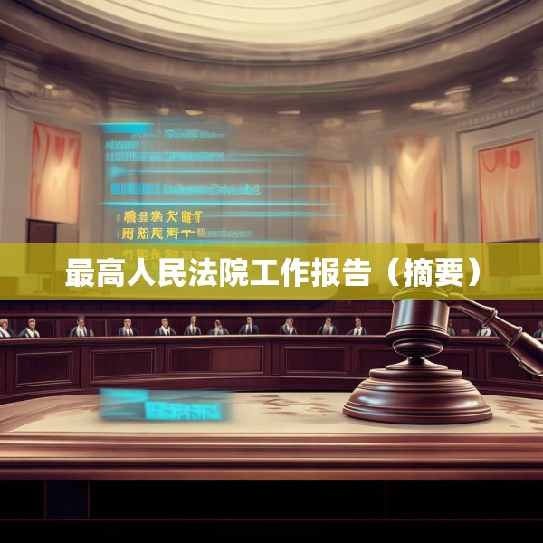 最高人民法院工作报告（摘要）