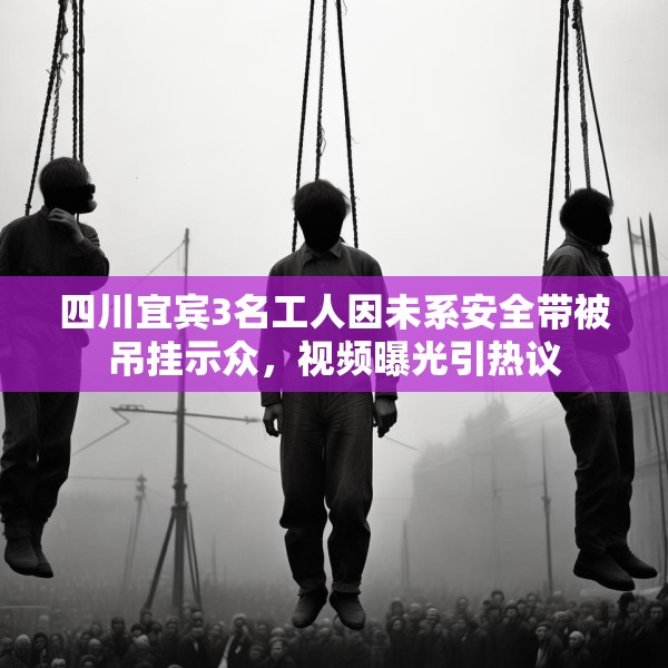 四川宜宾3名工人因未系安全带被吊挂示众，视频曝光引热议