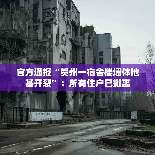 官方通报“贺州一宿舍楼墙体地基开裂”：所有住户已搬离