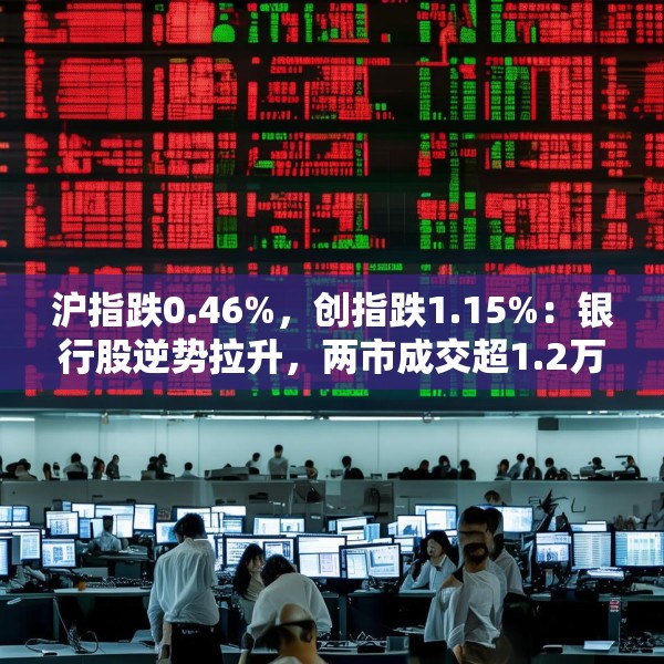 沪指跌0.46%，创指跌1.15%：银行股逆势拉升，两市成交超1.2万亿元