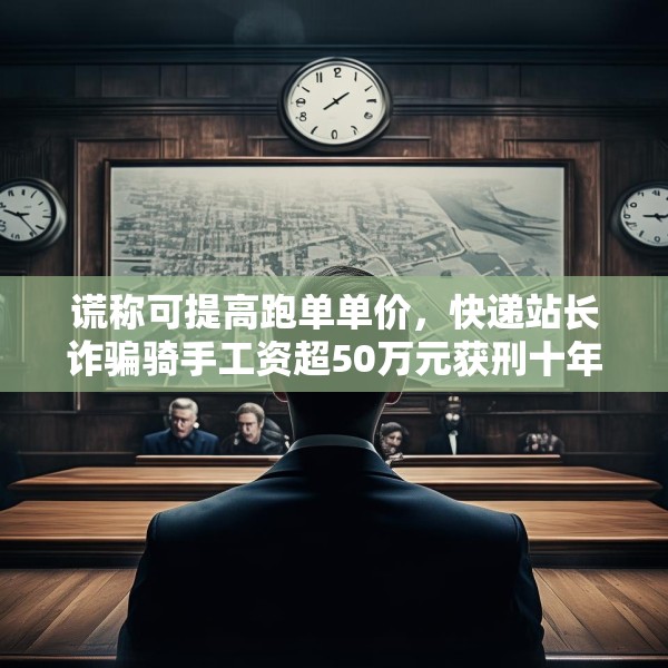 谎称可提高跑单单价，快递站长诈骗骑手工资超50万元获刑十年半