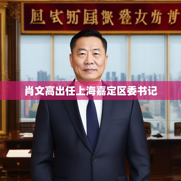 肖文高出任上海嘉定区委书记