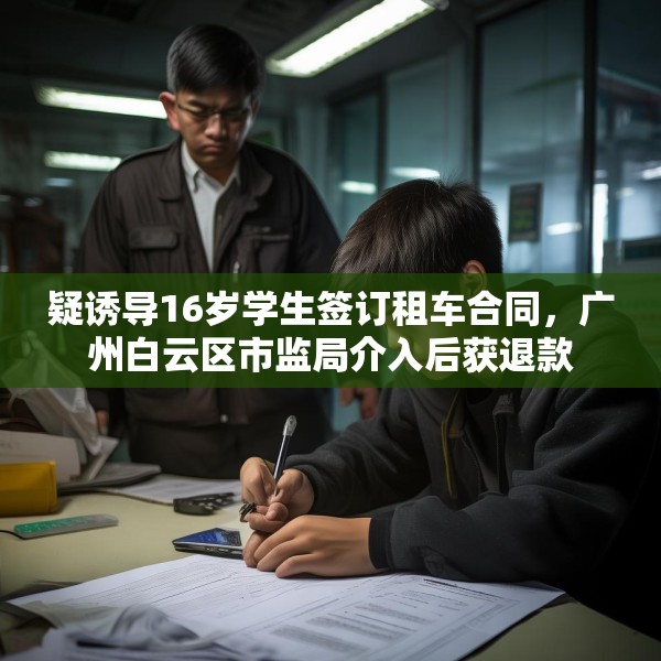 疑诱导16岁学生签订租车合同，广州白云区市监局介入后获退款