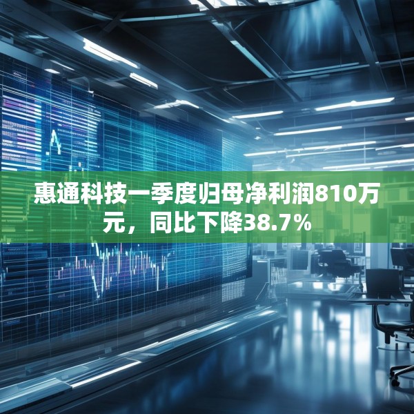 惠通科技一季度归母净利润810万元，同比下降38.7%