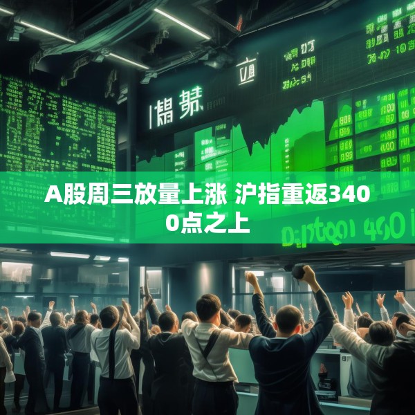 A股周三放量上涨 沪指重返3400点之上