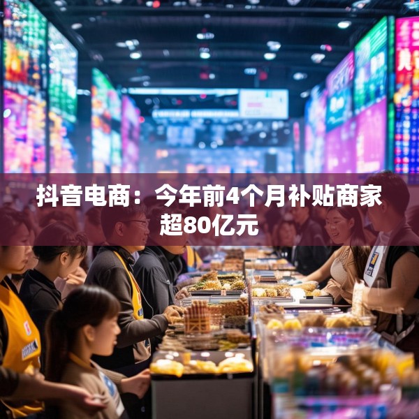 抖音电商：今年前4个月补贴商家超80亿元