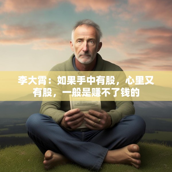 李大霄：如果手中有股，心里又有股，一般是赚不了钱的