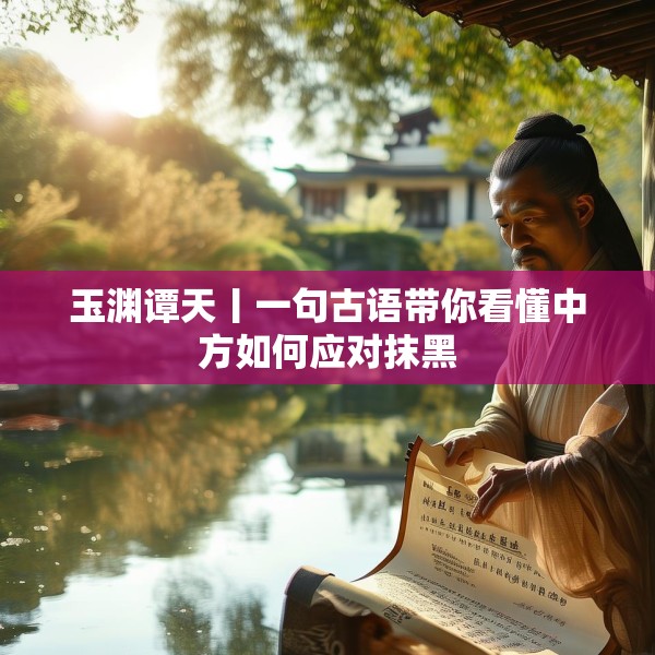 玉渊谭天丨一句古语带你看懂中方如何应对抹黑