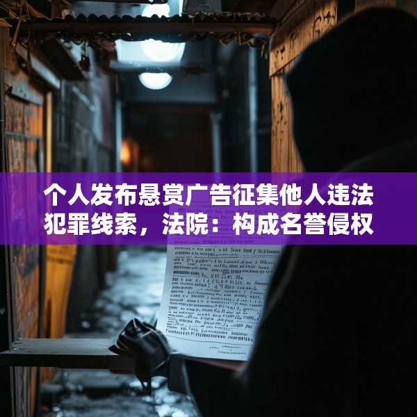 个人发布悬赏广告征集他人违法犯罪线索，法院：构成名誉侵权