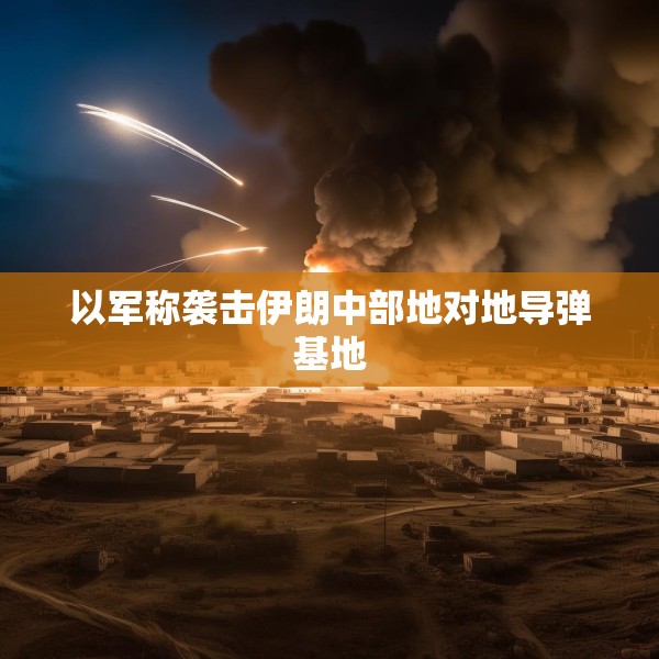 以军称袭击伊朗中部地对地导弹基地