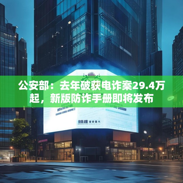 公安部：去年破获电诈案29.4万起，新版防诈手册即将发布