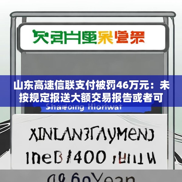 山东高速信联支付被罚46万元：未按规定报送大额交易报告或者可疑交易报告