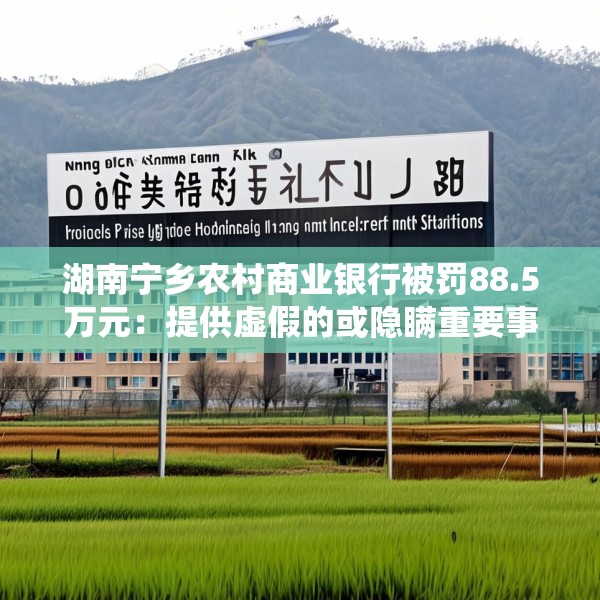 湖南宁乡农村商业银行被罚88.5万元：提供虚假的或隐瞒重要事实的统计资料等