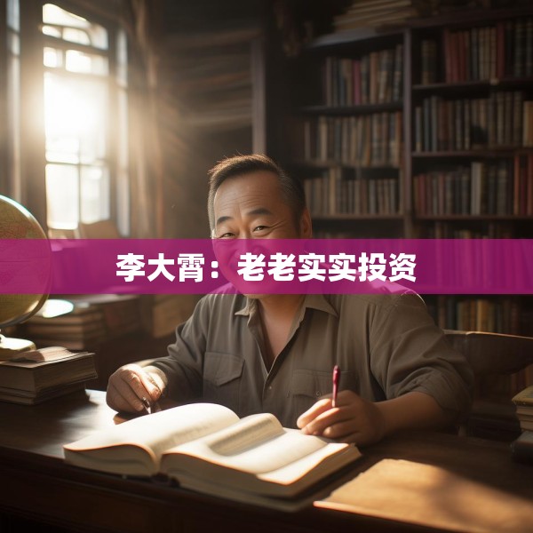 李大霄：老老实实投资