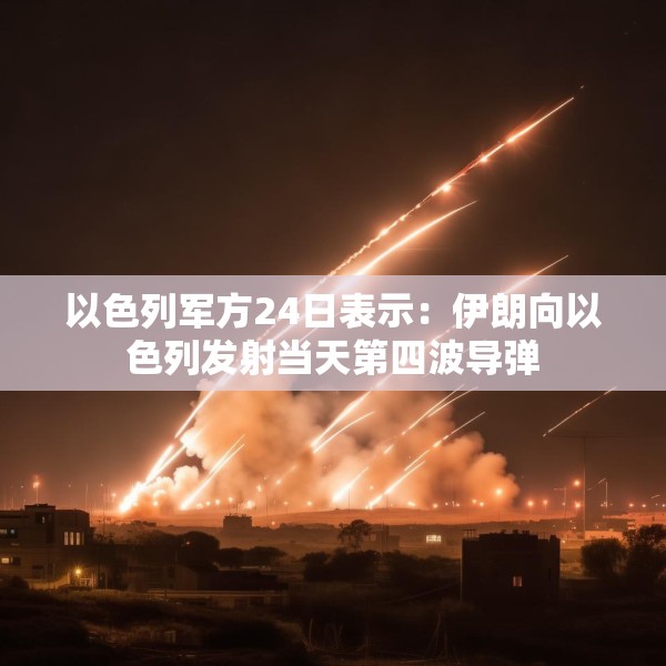 以色列军方24日表示：伊朗向以色列发射当天第四波导弹