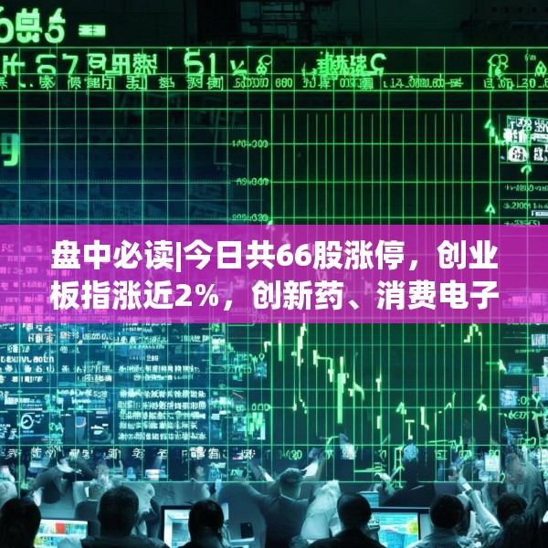 盘中必读|今日共66股涨停，创业板指涨近2%，创新药、消费电子大涨