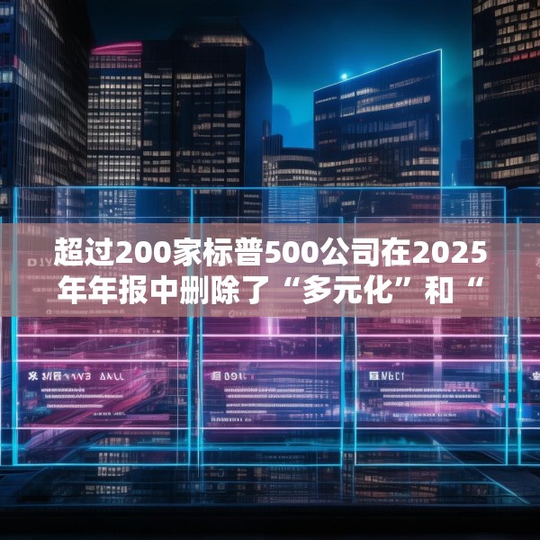 超过200家标普500公司在2025年年报中删除了“多元化”和“公平”字样