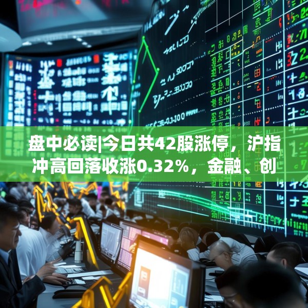 盘中必读|今日共42股涨停，沪指冲高回落收涨0.32%，金融、创新药概念走高