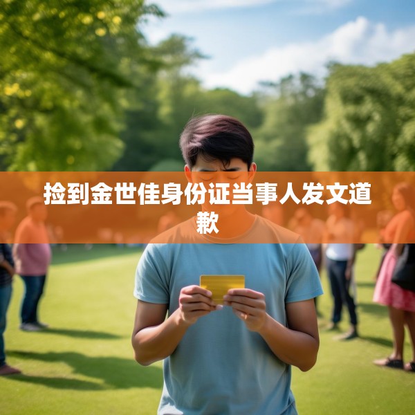 捡到金世佳身份证当事人发文道歉