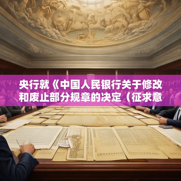 央行就《中国人民银行关于修改和废止部分规章的决定（征求意见稿）》公开征求意见